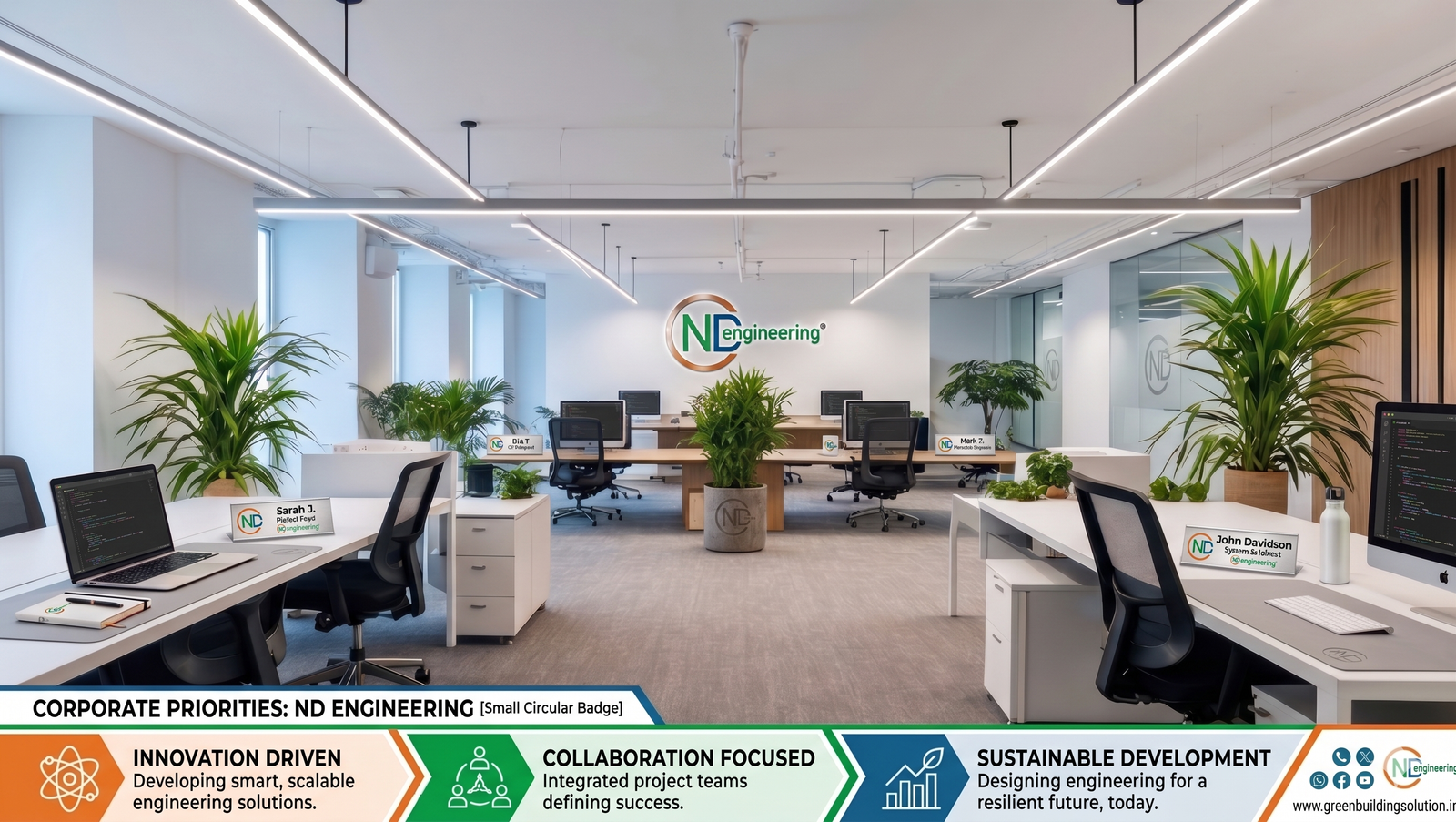 Team zoning and departmental workspace planning for offices